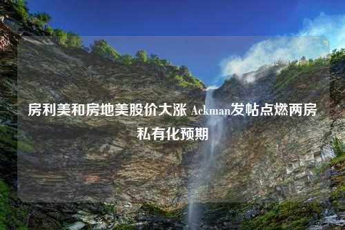 房利美和房地美股价大涨 Ackman发帖点燃两房私有化预期