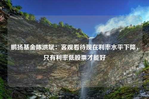 鹏扬基金陈洪斌：客观看待现在利率水平下降，只有利率低股票才能好