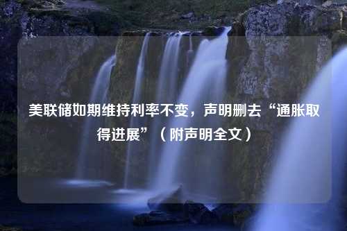 美联储如期维持利率不变，声明删去“通胀取得进展”（附声明全文）