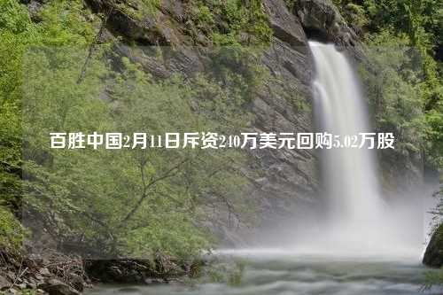 百胜中国2月11日斥资240万美元回购5.02万股