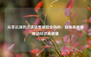 从李云泽历次讲话看保险业风向：自身高质量　推动经济高质量