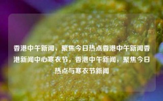 香港中午新闻，聚焦今日热点香港中午新闻香港新闻中心寒衣节，香港中午新闻，聚焦今日热点与寒衣节新闻，香港寒衣节新闻焦点，今日热点追踪与午间新闻简报