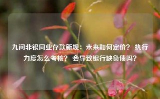 九问非银同业存款新规：未来如何定价？ 执行力度怎么考核？ 会导致银行缺负债吗？