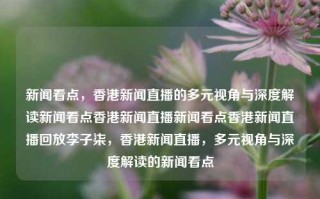 新闻看点，香港新闻直播的多元视角与深度解读新闻看点香港新闻直播新闻看点香港新闻直播回放李子柒，香港新闻直播，多元视角与深度解读的新闻看点，香港新闻直播，多元视角下的深度解读与看点分析