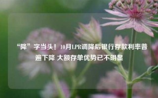 “降”字当头！10月LPR调降后银行存款利率普遍下降 大额存单优势已不明显