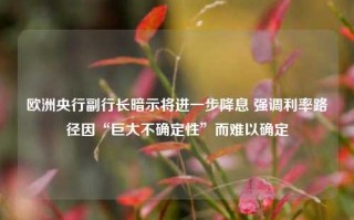 欧洲央行副行长暗示将进一步降息 强调利率路径因“巨大不确定性”而难以确定