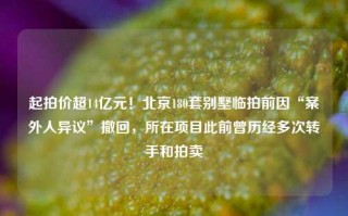 起拍价超14亿元！北京180套别墅临拍前因“案外人异议”撤回，所在项目此前曾历经多次转手和拍卖