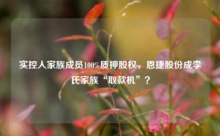 实控人家族成员100%质押股权，恩捷股份成李氏家族“取款机”？