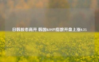 日韩股市高开 韩国KOSPI指数开盘上涨0.3%