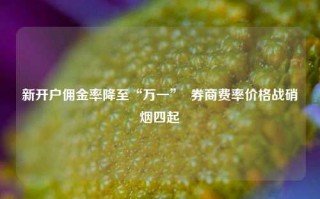 新开户佣金率降至“万一”  券商费率价格战硝烟四起