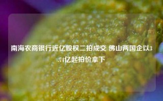 南海农商银行近亿股权二拍成交 佛山两国企以3.74亿起拍价拿下