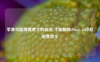 苹果可能需要更大的投资 才能解除iPhone 16印尼销售禁令