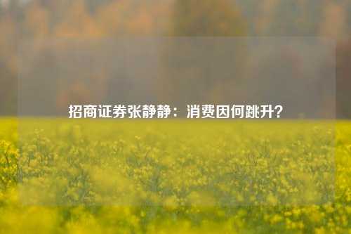 招商证券张静静：消费因何跳升？