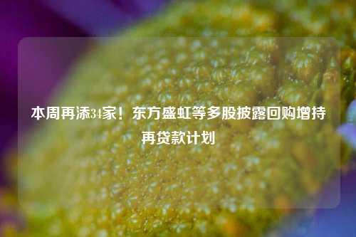 本周再添34家！东方盛虹等多股披露回购增持再贷款计划