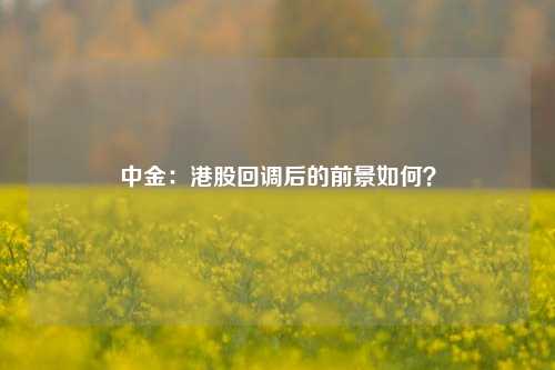 中金：港股回调后的前景如何？