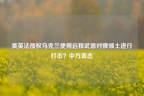 美英法授权乌克兰使用远程武器对俄领土进行打击？中方表态