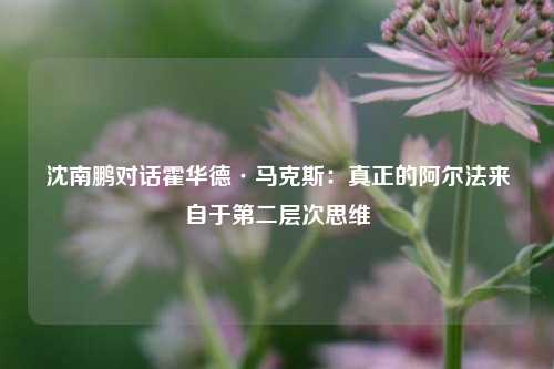 沈南鹏对话霍华德·马克斯：真正的阿尔法来自于第二层次思维