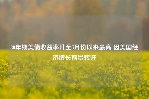 30年期美债收益率升至5月份以来最高 因美国经济增长前景转好