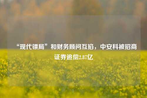 “现代镖局”和财务顾问互掐，中安科被招商证券追偿2.87亿