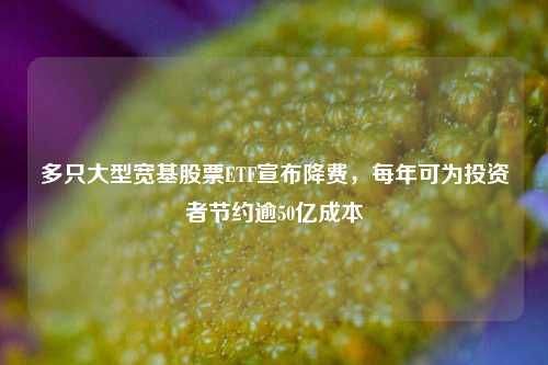 多只大型宽基股票ETF宣布降费，每年可为投资者节约逾50亿成本