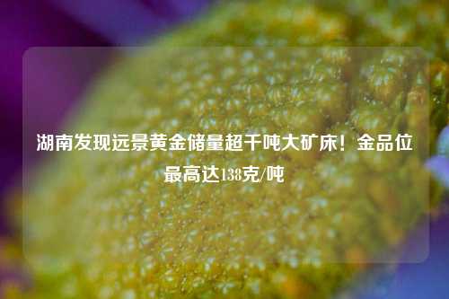 湖南发现远景黄金储量超千吨大矿床！金品位最高达138克/吨