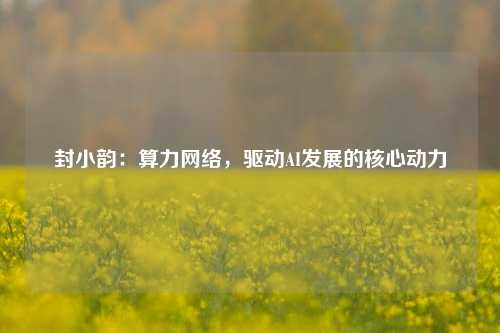 封小韵：算力网络，驱动AI发展的核心动力