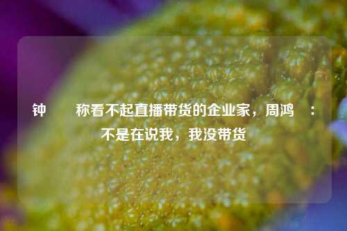 钟睒睒称看不起直播带货的企业家，周鸿祎：不是在说我，我没带货