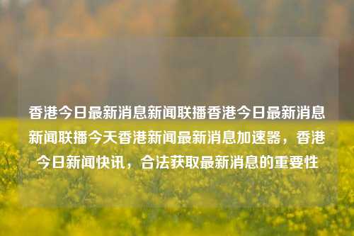 香港今日最新消息新闻联播香港今日最新消息新闻联播今天香港新闻最新消息加速器，香港今日新闻快讯，合法获取最新消息的重要性，香港新闻快讯，合法获取最新消息的重要性与今日新闻联播摘要-第1张图片-香港亚特