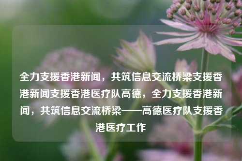 全力支援香港新闻，共筑信息交流桥梁支援香港新闻支援香港医疗队高德，全力支援香港新闻，共筑信息交流桥梁——高德医疗队支援香港医疗工作，高德医疗队全力支援香港新闻与医疗工作，共筑信息交流桥梁-第1张图片-香港亚特