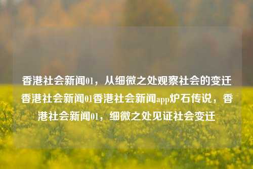 香港社会新闻01，从细微之处观察社会的变迁香港社会新闻01香港社会新闻app炉石传说，香港社会新闻01，细微之处见证社会变迁，香港社会新闻，细微之处见证社会变迁的点滴记录-第1张图片-香港亚特